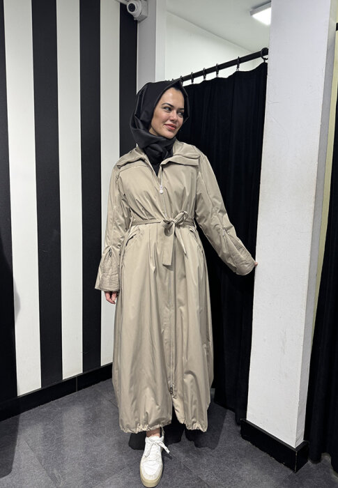 MissWhence Gögüsten Fermualı Pardesü BEJ - 4