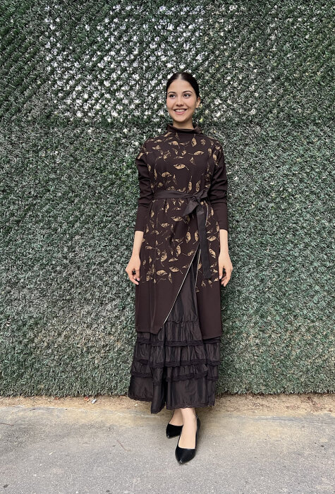 MissWhence İkili Elbise KAHVE - 7