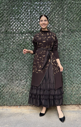 MissWhence İkili Elbise KAHVE - 11