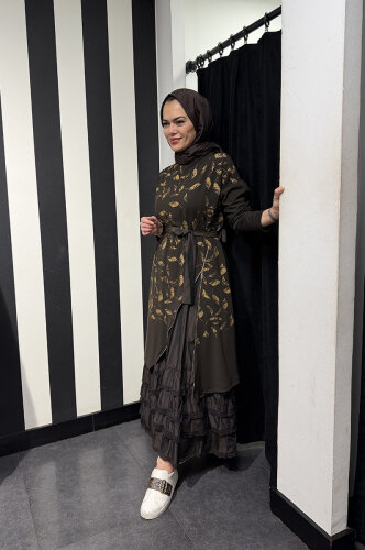 MissWhence İkili Elbise KAHVE 