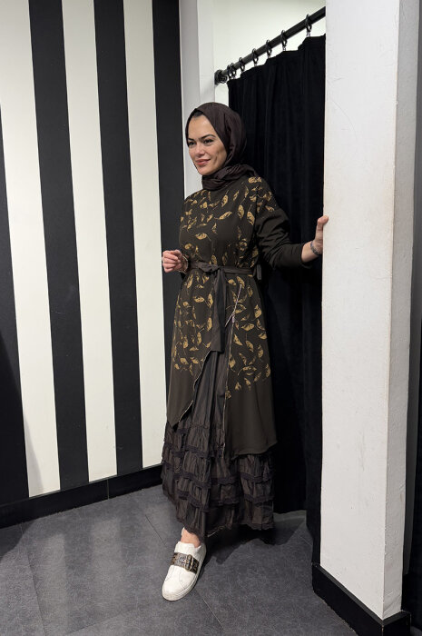 MissWhence İkili Elbise KAHVE - 1