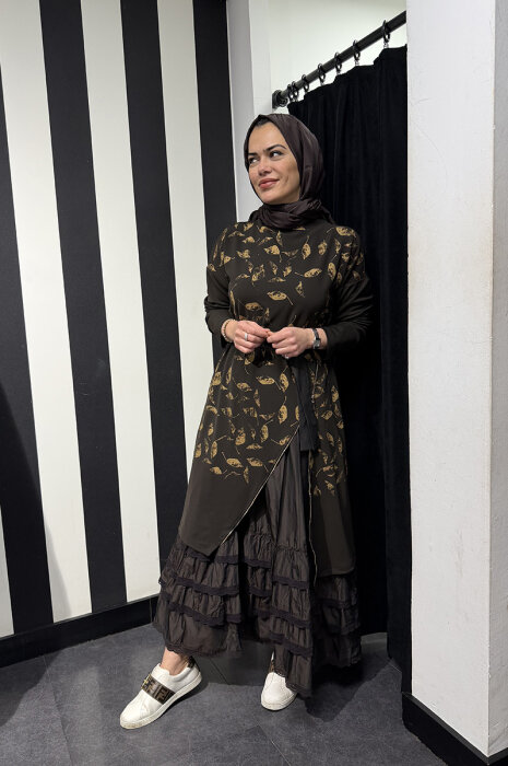 MissWhence İkili Elbise KAHVE - 2