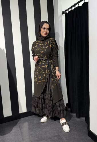 MissWhence İkili Elbise KAHVE - 3