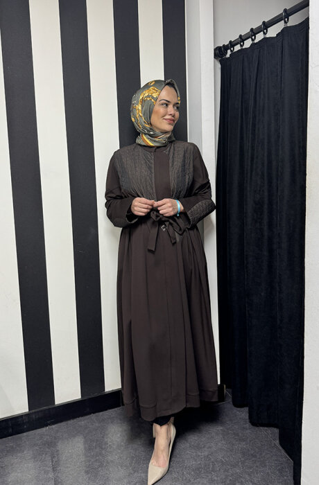 MissWhence Kapitone Detaylı  Pardesü KAHVE - 1