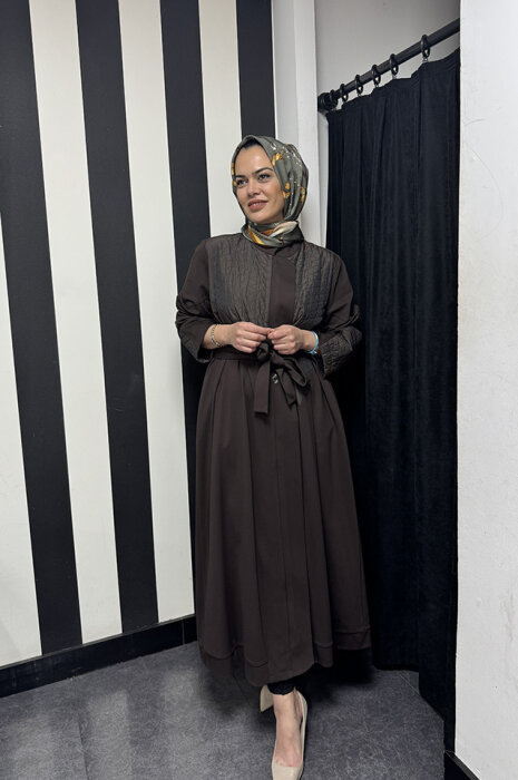 MissWhence Kapitone Detaylı  Pardesü KAHVE - 3