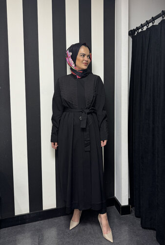 MissWhence Kapitone Detaylı  Pardesü SİYAH - 2