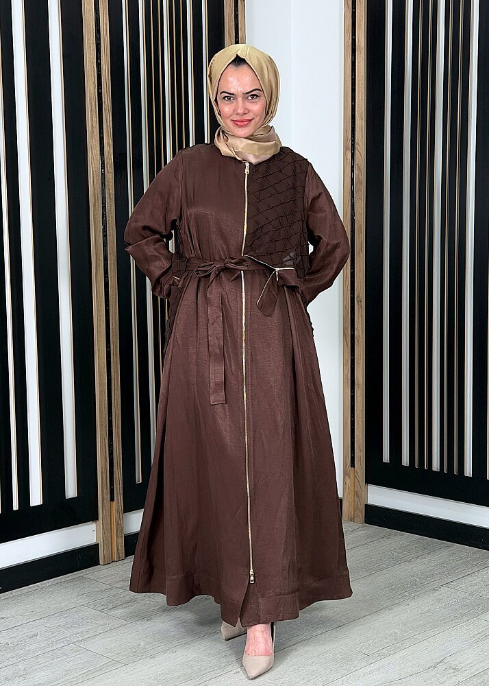 MissWhence Kare Detaylı Pardesü KAHVE