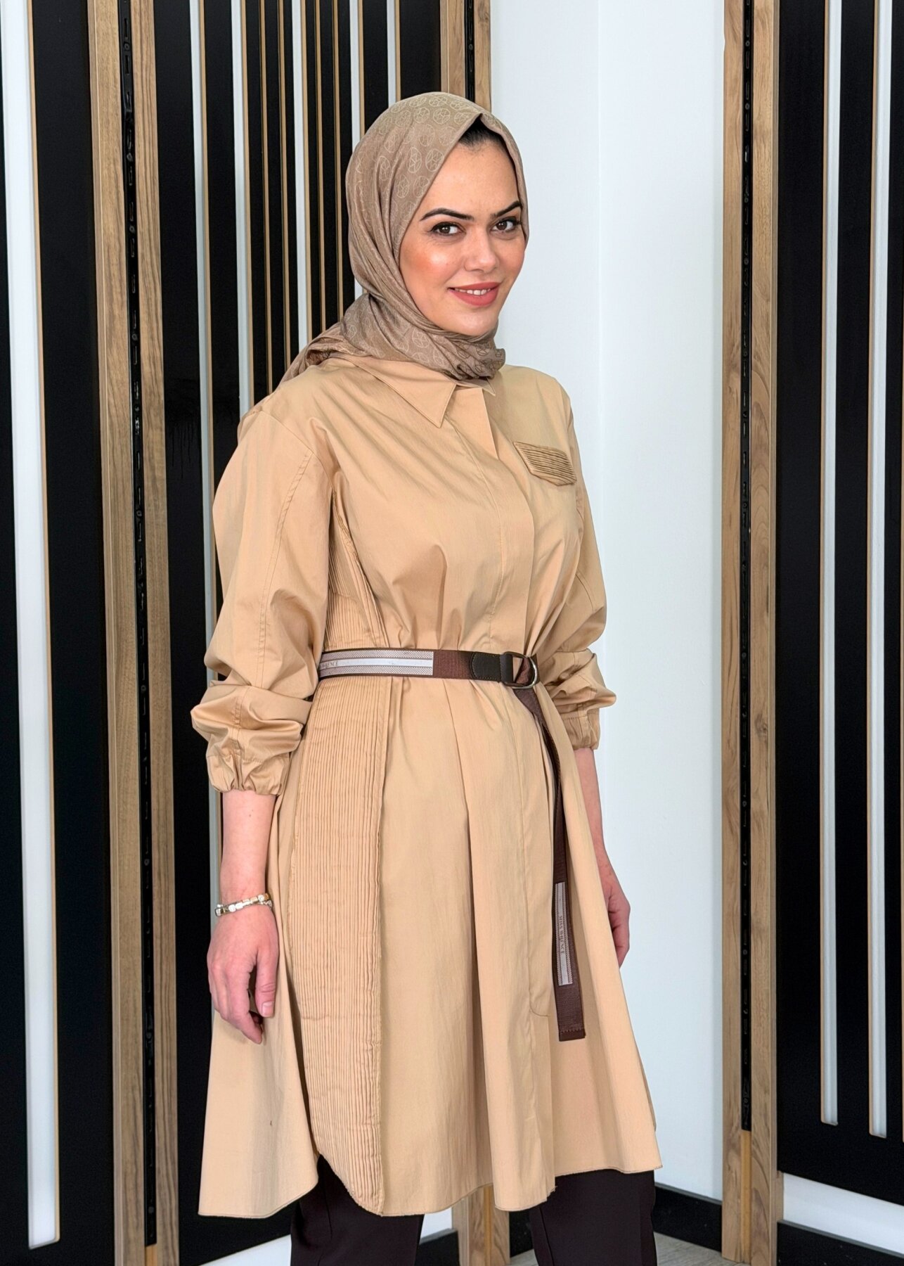 MissWhence Kemerli Gömlek CAMEL - 1