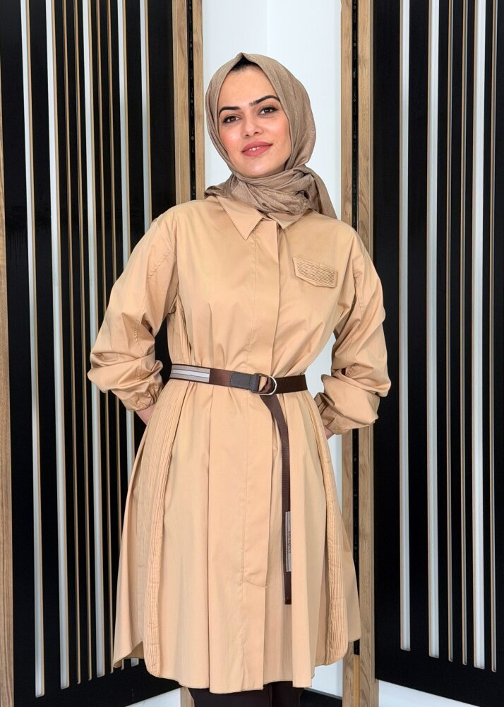 MissWhence Kemerli Gömlek CAMEL - 2