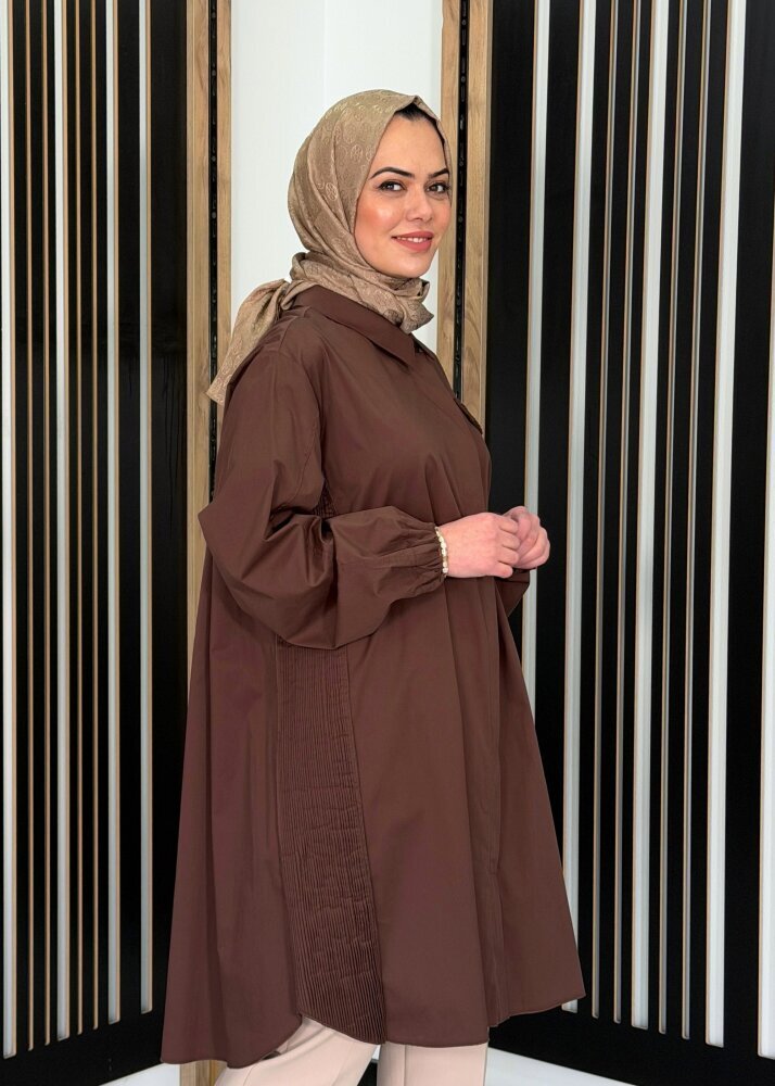 MissWhence Kemerli Gömlek KAHVE