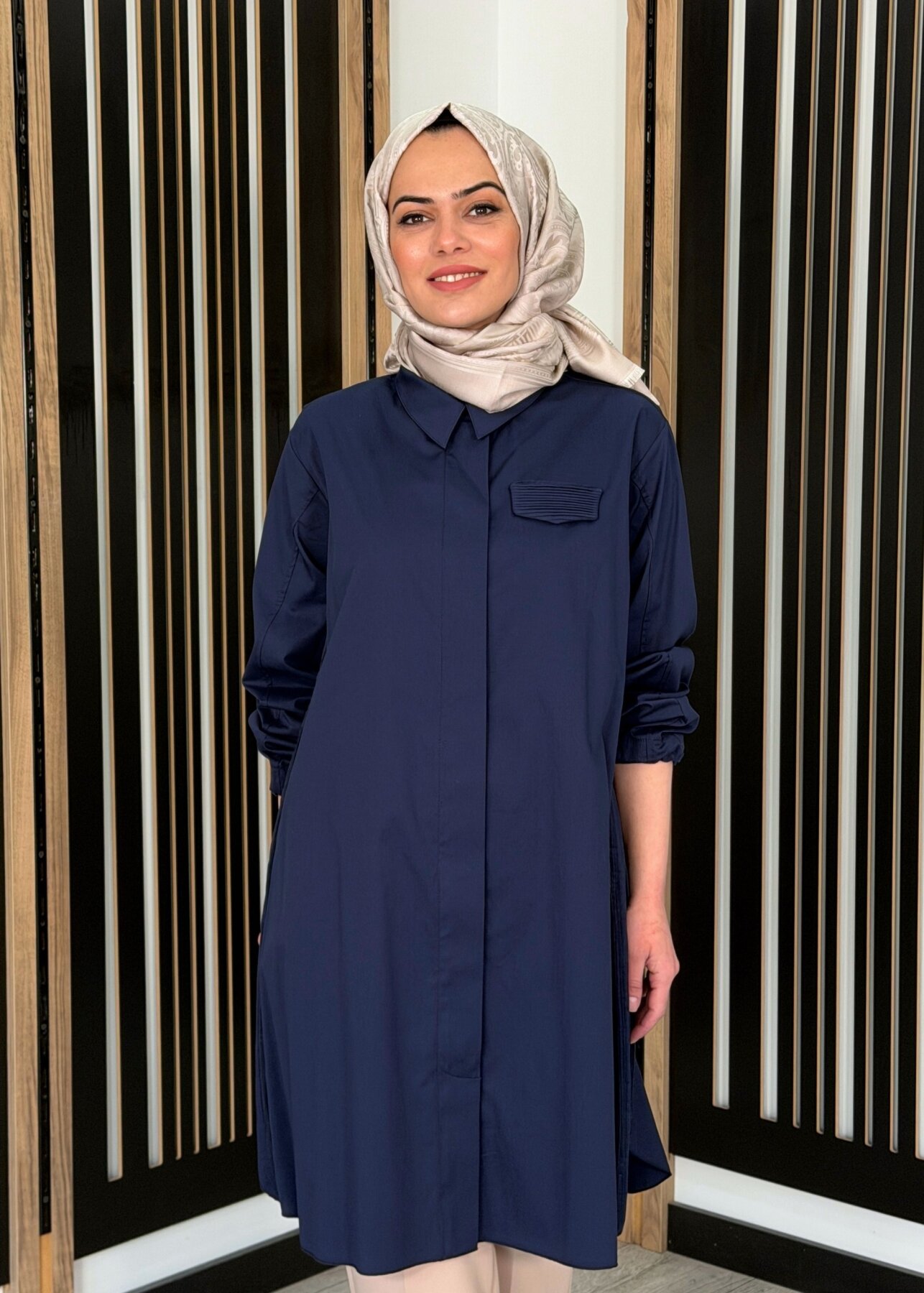 MissWhence Kemerli Gömlek LACİVERT - 2