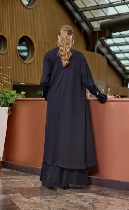 MissWhence Kolları Fermuarlı Detaylı Kap SİYAH - 8