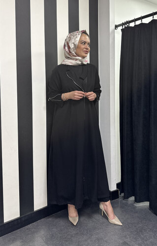 MissWhence Kolları Fermuarlı Detaylı Kap SİYAH - 2