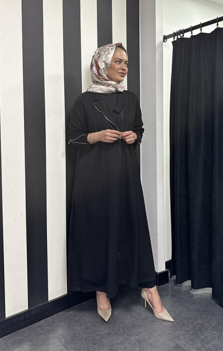 MissWhence Kolları Fermuarlı Detaylı Kap SİYAH - 2