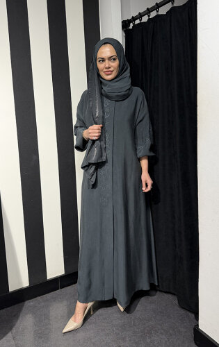 MissWhence Önü Çıtçıtlı Pardesü Petrol Yeşili