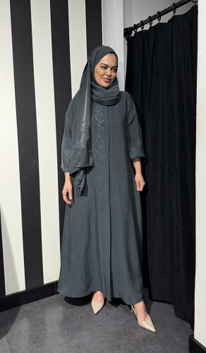 MissWhence Önü Çıtçıtlı Pardesü Petrol Yeşili - 2