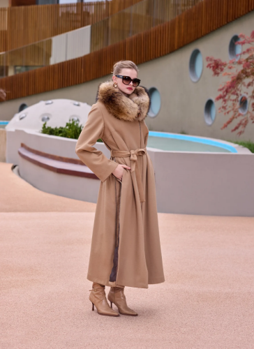 MissWhence Önü Fermuarlı Belden Kuşaklı Pardesü CAMEL