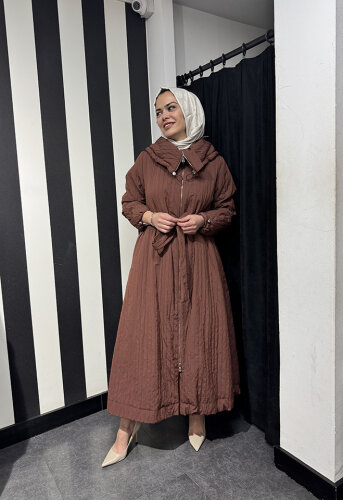 MissWhence Önü Fermuarlı Paraşüt Pardesü KİREMİT - 2