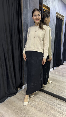 MissWhence Yandan Fermuarlı Pliseli Etek SİYAH 