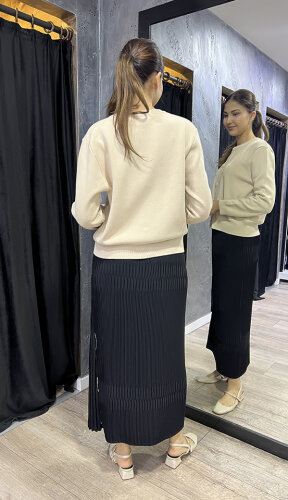 MissWhence Yandan Fermuarlı Pliseli Etek SİYAH - 4