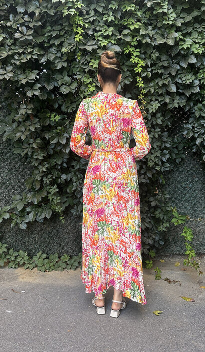 NiQozza Blossom Floş Elbise Desenli - 4