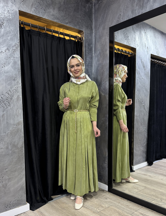 NiQozza Lilia İpek Elbise YEŞİL - 2