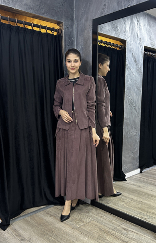 NiQozza Lilia İpek Etekli Takım KAHVE - 3