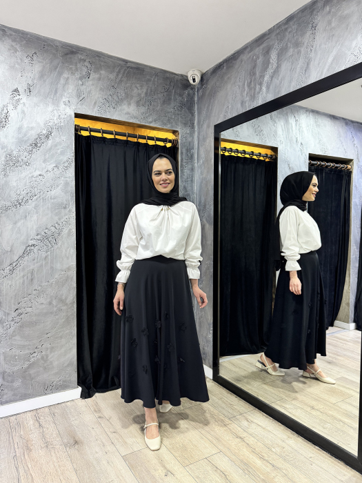 NiQozza Pırıl Cotton Bluz BEYAZ - 2