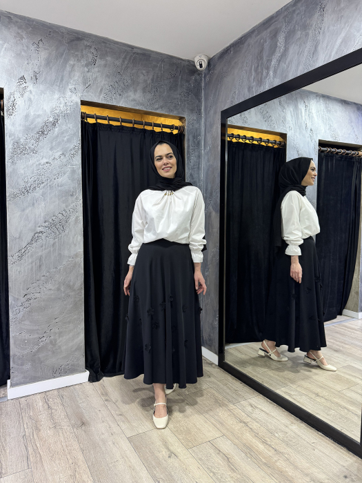 NiQozza Pırıl Cotton Bluz BEYAZ - 3