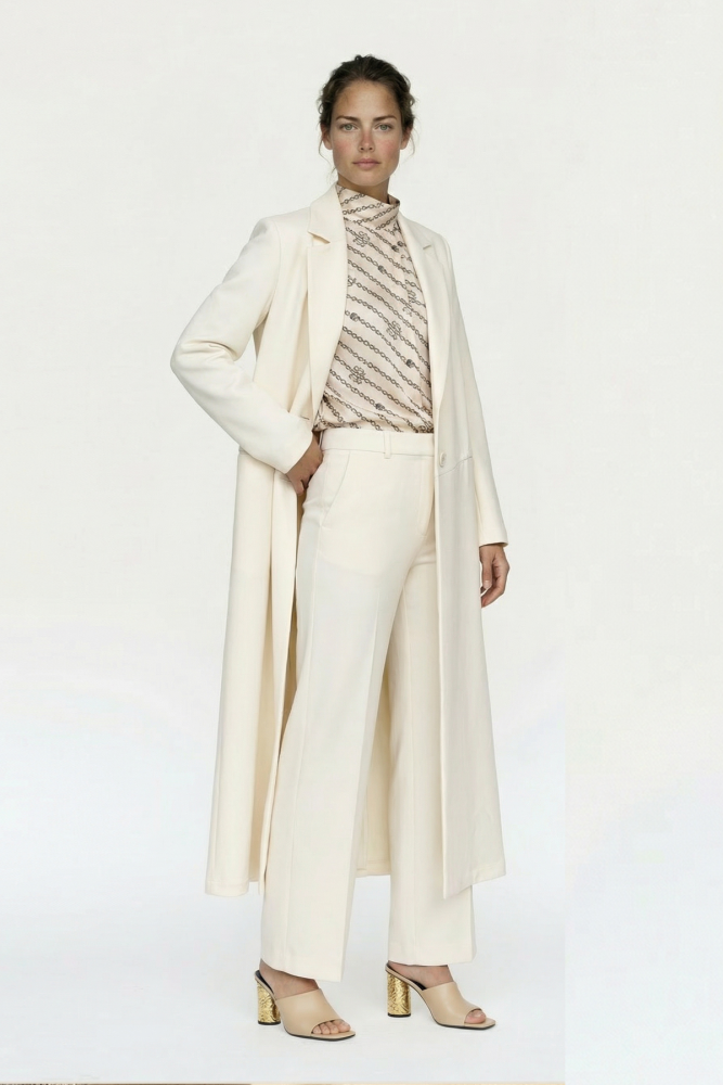 Noİ Double Krep Üstten Cepli Uzun Blazer Kemik - 2