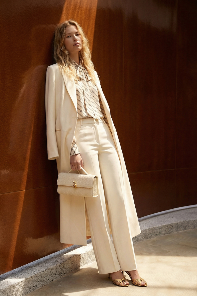 Noİ Double Krep Üstten Cepli Uzun Blazer Kemik