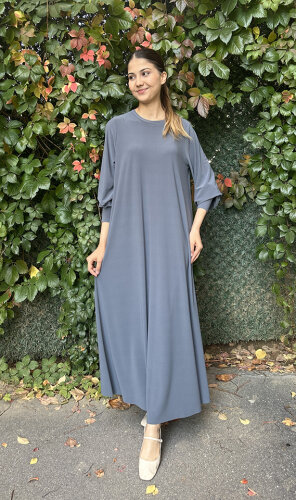 Noi Krep Jarse A Form Elbise ANTRASİT 