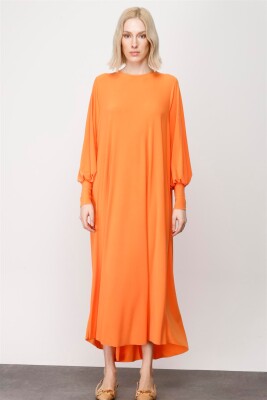 Noi Krep Jarse Boyuna Crush A Form Elbise ORANGE 