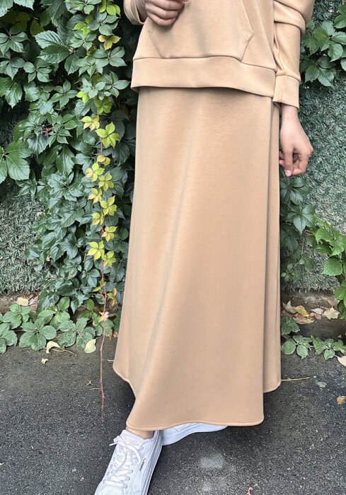 Noi Modal Arkası Volanlı Etek CAMEL - 2