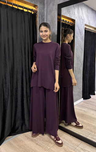 Noi Modal Geniş Paça Pantolonetek MÜRDÜM 