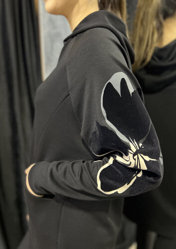 Noi Modal Kapşonlu Fermuarlı Eşofman Üstü SİYAH - 2