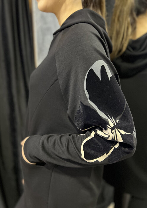 Noi Modal Kapşonlu Fermuarlı Eşofman Üstü SİYAH - 2