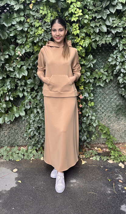 Noi Modal Kapsonlu Sweatshirt CAMEL - 3