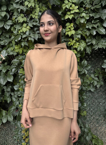 Noi Modal Kapsonlu Sweatshirt CAMEL - NOİ
