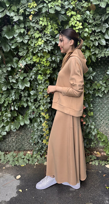 Noi Modal Kapsonlu Sweatshirt CAMEL - 5