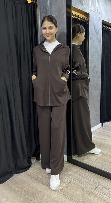 Noi Modal Kemerli Bol Paça Pantolon KAHVE - 3