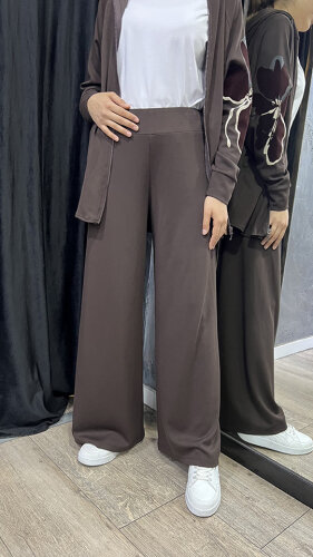 Noi Modal Kemerli Bol Paça Pantolon KAHVE