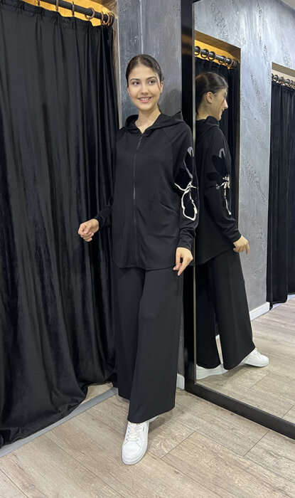 Noi Modal Kemerli Bol Paça Pantolon SİYAH - 2