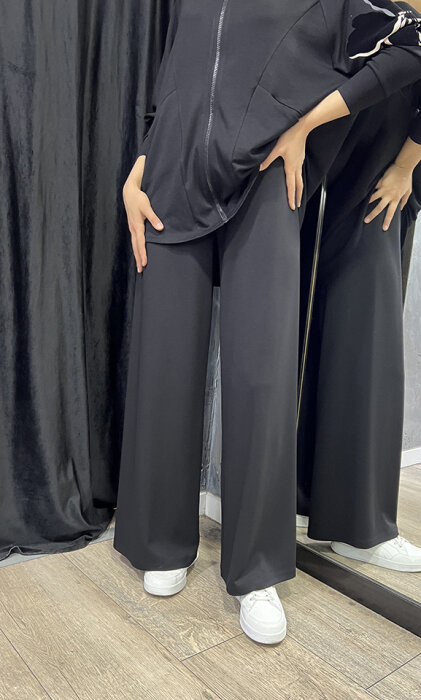 Noi Modal Kemerli Bol Paça Pantolon SİYAH - 1