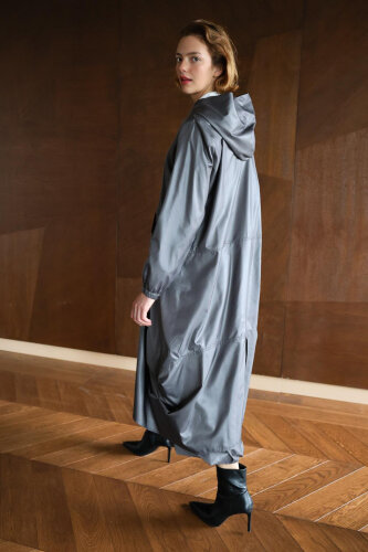 Noi Paraşüt Yanları Kulaklı Önden Cepli Yağmurluk ANTRASİT - 6