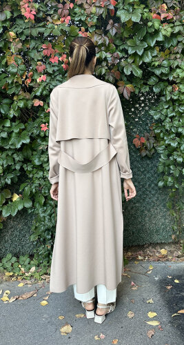 Noi Scuba Arkası Kemerli Ceket BEJ - 4