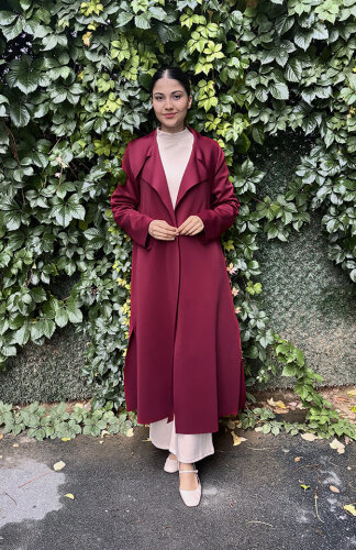 Noi Scuba Arkası Kemerli Ceket BORDO - NOİ