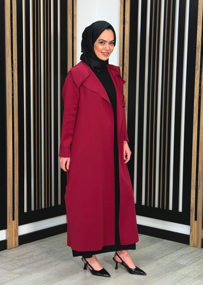 Noİ Scuba Arkası Kemerli Ceket BORDO - 2