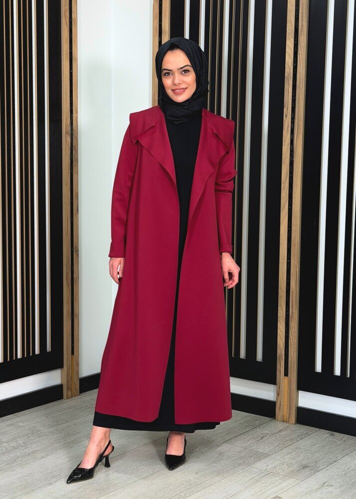 Noİ Scuba Arkası Kemerli Ceket BORDO - 3