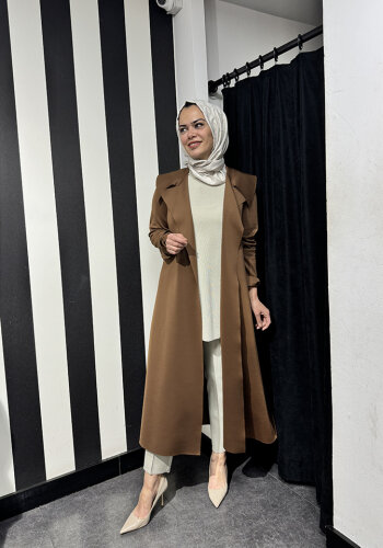 Noi Scuba Arkası Kemerli Ceket KAHVERENGİ - NOİ